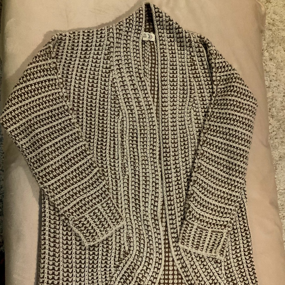 Pink Rose Brown Cream  L Cardigan Fall Normcore Scandi Girl Cottagecore